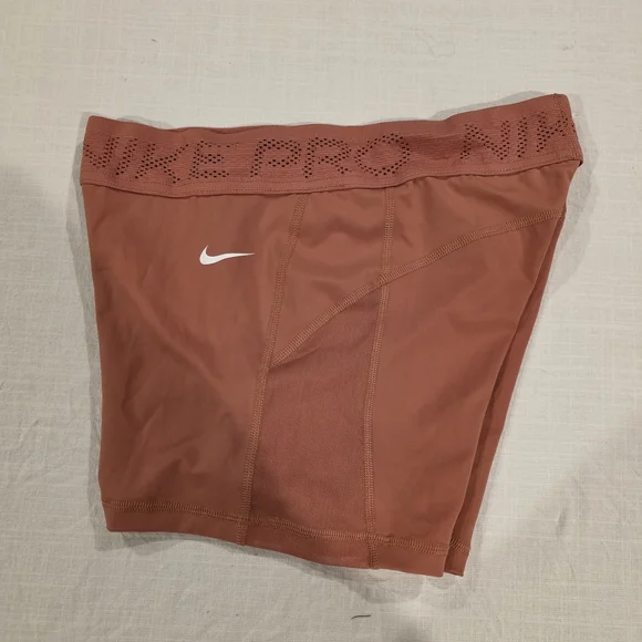 Nike Women's Rust Bike Shorts with White Swoosh - Picture 4 of 7
